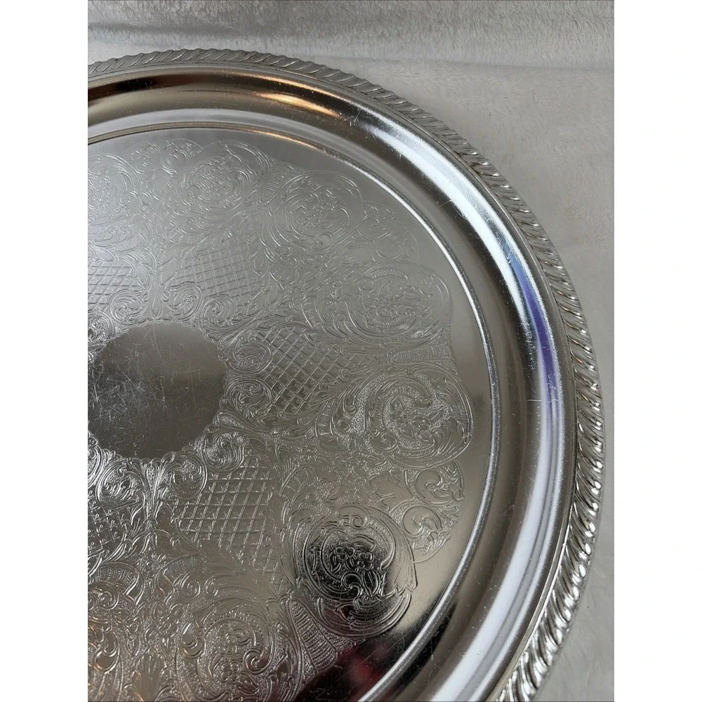 Vintage Kensington Silver Plated Serving Tray‎ 7822 Large 15.5